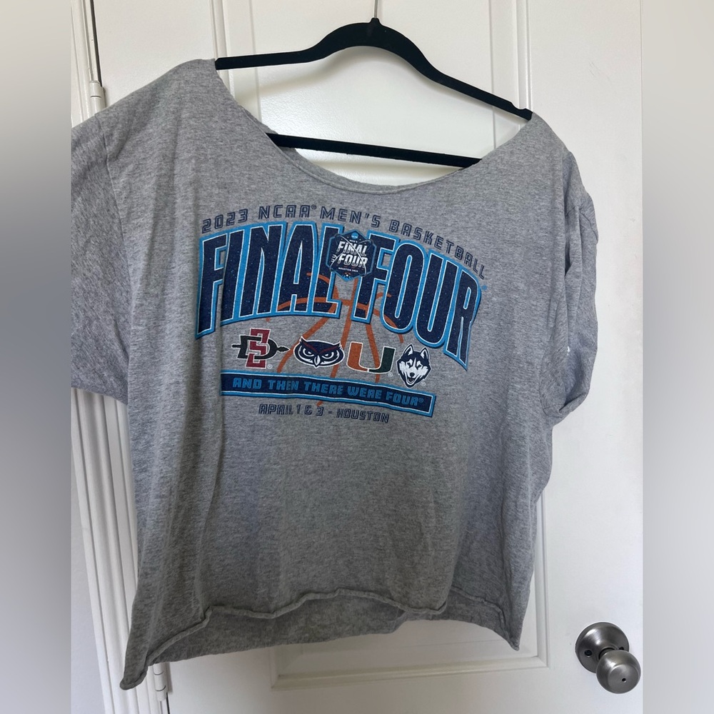 2023 NCAA Final Four Gray Cropped T-Shirt Size Large - Picture 3 of 3